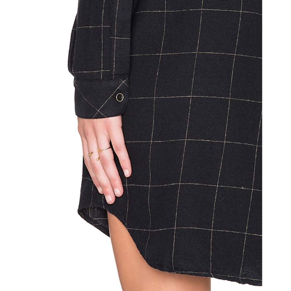 Current/Elliott Twist Shirt Dress Plaid Flannel 2 - Picture 4 of 5